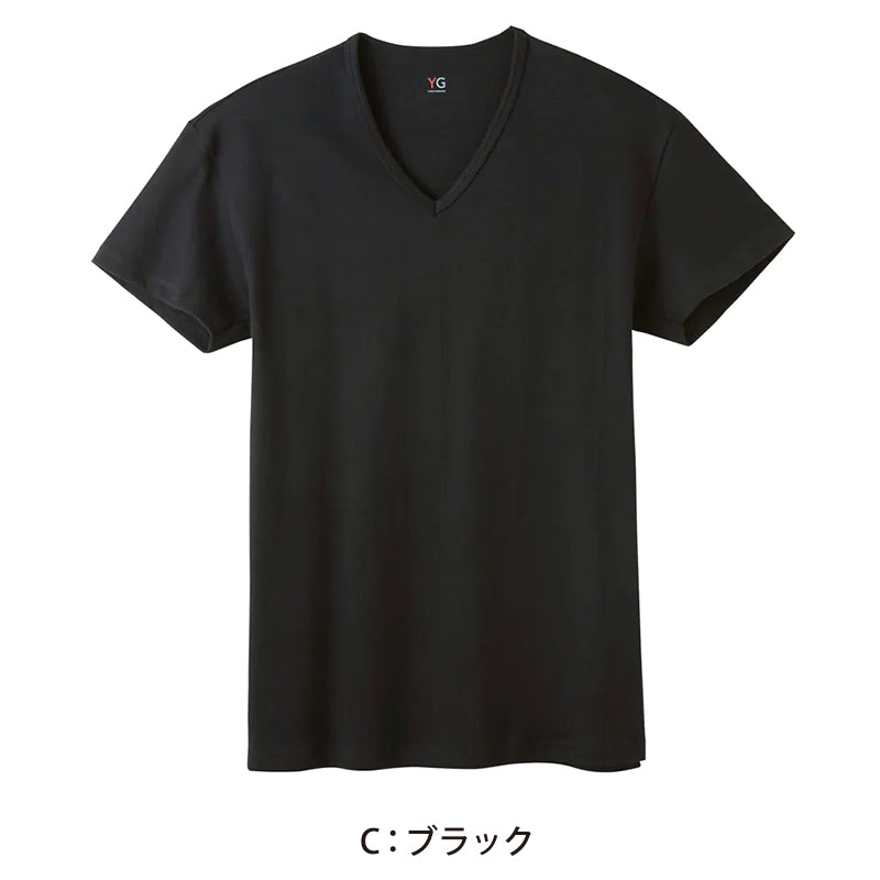 グンゼ YG tシャツ メンズ 半袖 綿100% あったか インナー Vネック M～LL 厚地 厚手 暖かい 男性 下着 肌着 コットン 綿 V首 アンダーウェア GUNZE