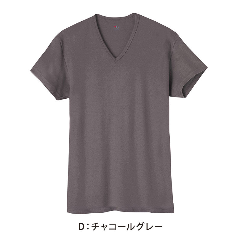 グンゼ YG tシャツ メンズ 半袖 綿100% あったか インナー Vネック M～LL 厚地 厚手 暖かい 男性 下着 肌着 コットン 綿 V首 アンダーウェア GUNZE