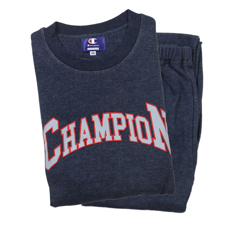 チャンピオン キッズ パジャマ 長袖 子供服 ルームウェア 部屋着 セットアップ 男の子 女の子 グンゼ 130 140 150 160 cm ブランド チャンピオン ジュニア ナイトウェア 上下セット 秋 冬 春 綿 コットン 快適 通学 入学祝い ギフト プレゼント (送料無料)