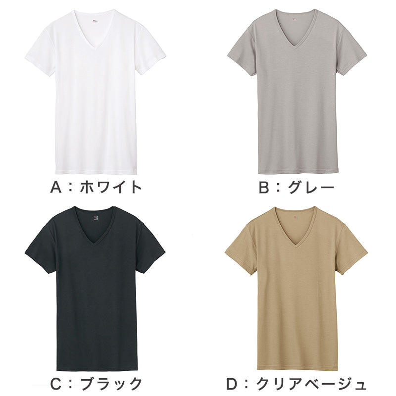 グンゼ YG DRY&COOL VネックTシャツ 2枚組 M～LL (GUNZE DRY&COOL Tシャツ 男性 紳士 インナーシャツ インナーウェアー 夏 吸汗速乾 ムレ緩和 抗菌防臭 消臭 M L LL) (在庫限り)