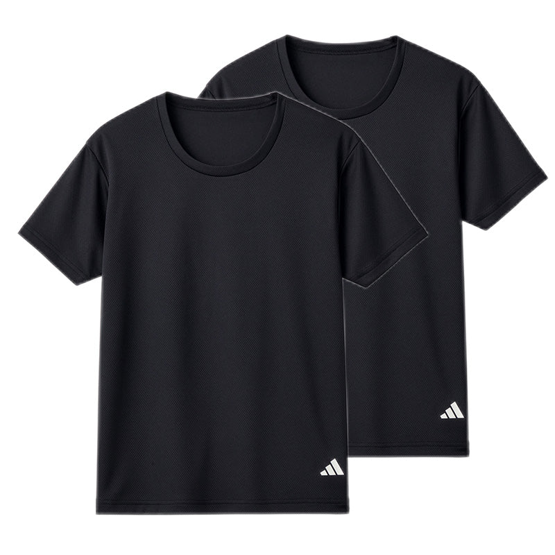 アディダス キッズ tシャツ 男の子 半袖 下着 インナー 丸首 クルーネック 2枚組 グンゼ 140 150 160 170 cm 肌着 子供 吸汗 速乾 男子 シャツ 白 黒 子ども ジュニア adidas さらさら 洗い替え