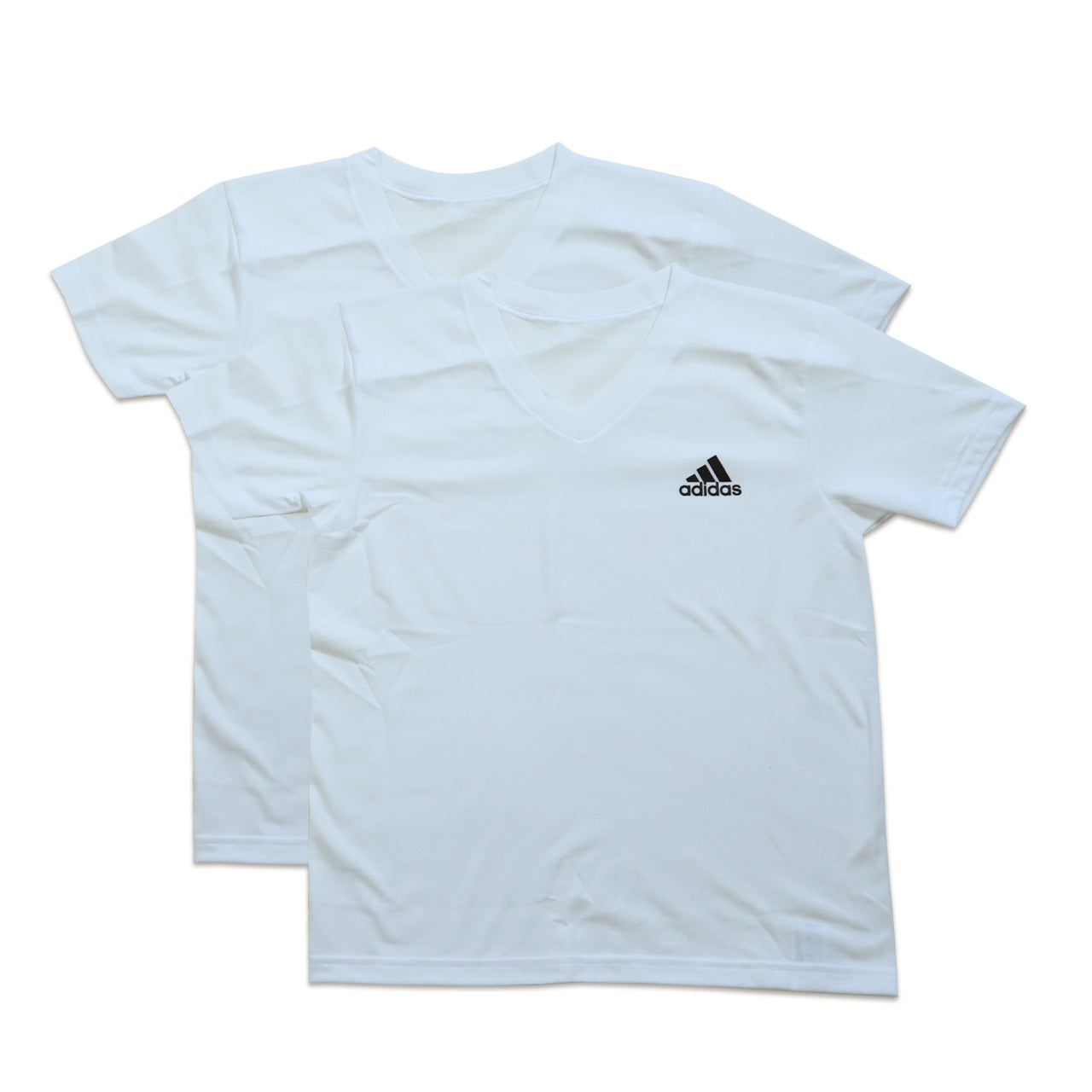 アディダス インナー 半袖 キッズ vネック tシャツ 子供 2枚組 140～170cm 下着 男の子 肌着 シャツ 白 黒 子ども ボーイズ ジュニア adidas (在庫限り)