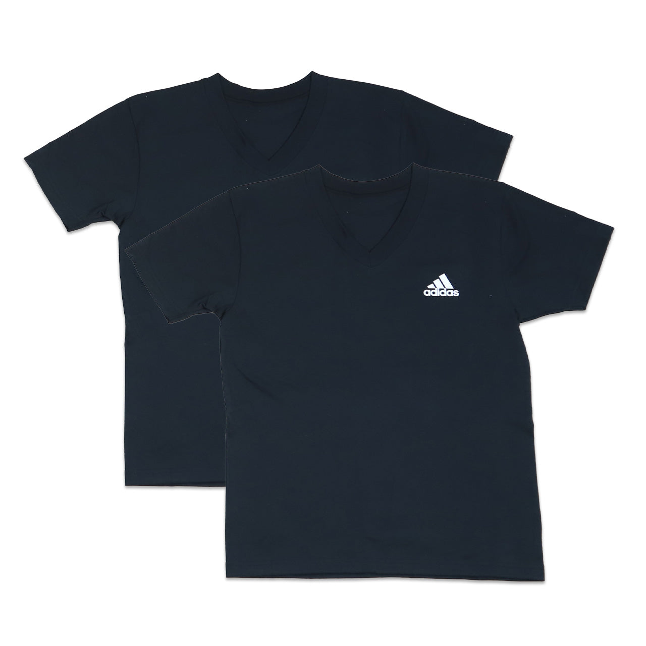 アディダス インナー 半袖 キッズ vネック tシャツ 子供 2枚組 140～170cm 下着 男の子 肌着 シャツ 白 黒 子ども ボーイズ ジュニア adidas (在庫限り)