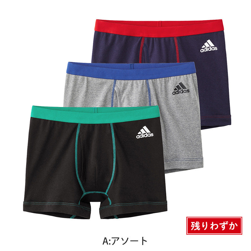 ボクサーパンツ メンズ 3枚セット 前開き 綿100 下着 adidas アディダス M～LL 3枚組 ボクサーブリーフ 綿 男性 ボクサー パンツ  前あき インナー 普段使い 洗い替え