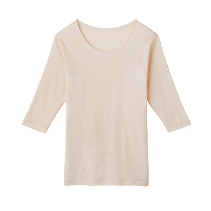 グンゼ 快適工房 婦人 7分袖 インナー 綿100 M～LL レディース GUNZE 綿100％ コットン 丸首 クルーネック 女性 下着 肌着 シャツ スリーマー 白 ベージュ やわらか M L LL