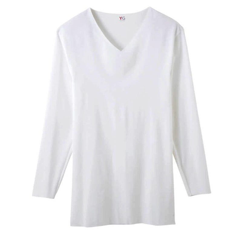 グンゼ グンゼ YG CUT OFF Vネック 9分袖シャツ M～LL (男性 下着 紳士 肌着 透けない ひびきにくい v首 インナーシャツ 綿混 GUNZE) (在庫限り)