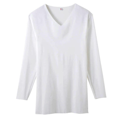 グンゼ グンゼ YG CUT OFF Vネック 9分袖シャツ M～LL (男性 下着 紳士 肌着 透けない ひびきにくい v首 インナーシャツ 綿混 GUNZE) (在庫限り)