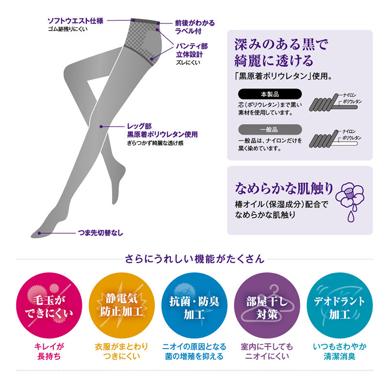グンゼ SABRINA タイツ レディース 50デニール 綺麗な透け感 2足組 M-L