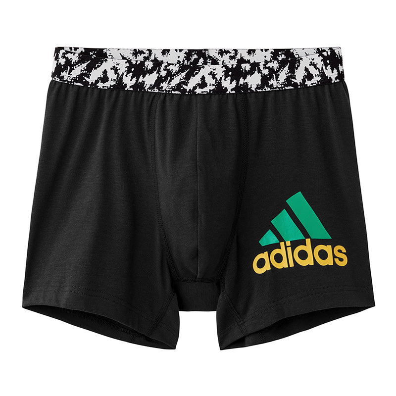 アディダス ボクサーパンツ メンズ 綿 ベア天 前閉じ S～LL adidas パンツ ボクサー 肌着 下着 インナー 綿混 男子 部活 部活動 スポーツ 運動 体育 柄 ロゴ スリーストライプス 汗 吸汗 速乾 ジム (在庫限り)