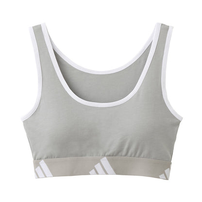アディダス 女児 ガールズ ジュニア ティーンズ スクール インナー ハーフトップ 150 160 165 cm ブラトップ スポーツブラ 下着 綿混 吸汗速乾 ストレッチ 快適 動きやすい 通学 部活 体育 ダンス スポーツ用 パッドあり デイリー使い