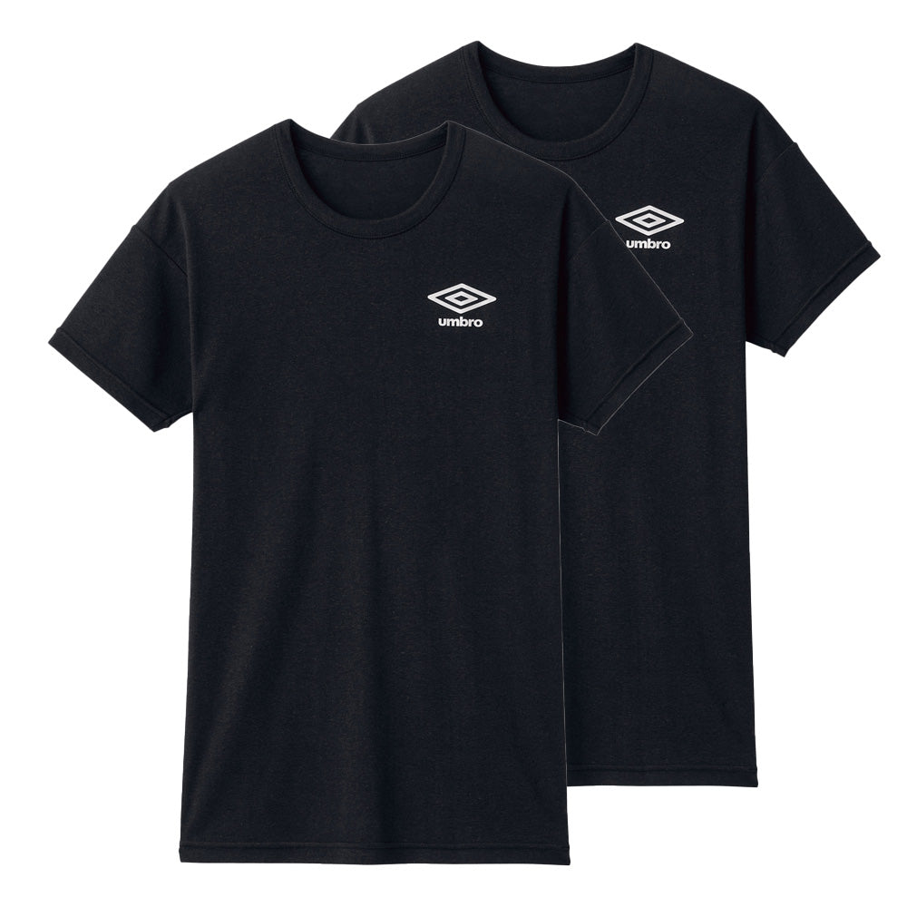 グンゼ キッズ tシャツ 男の子 半袖 クルーネック 2枚 セット 130～170cm umbro アンブロ 下着 子供 インナー ジュニア 速乾 スポーツ 体操 運動 部活 白 黒