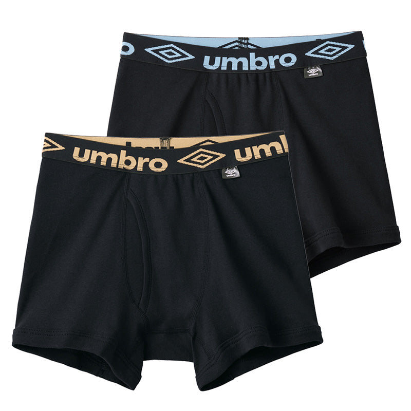 グンゼ umbro 子供 ボクサーブリーフ 2枚 セット 綿100 140～170 アンブロ パンツ 前あき ボクサーブリーフ 下着 インナー 綿 吸汗速乾 ギフト プレゼント ボクサーパンツ 黒 ブラック カラフル 140 150 160 170