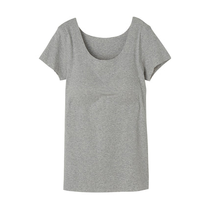 グンゼ レディース パット付き 2分袖 インナー 半袖 M～LL (カップ付 キレイラボ フィッテ オーガニックコットン 綿 敏感肌)