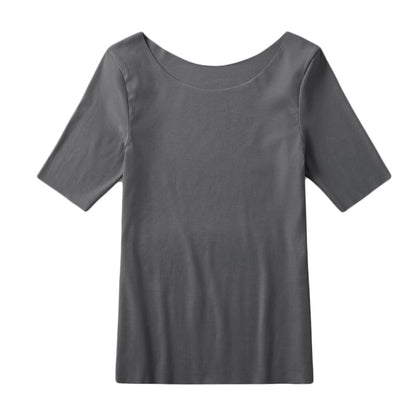 グンゼ キレイラボ 5分袖 シャツ インナー 半袖 レディース リブ M～LL 下着 締め付けない ひびきにくい タグなし アンダーウェア オーガニックコットン 綿 敏感肌 肌着 女性 (在庫限り)