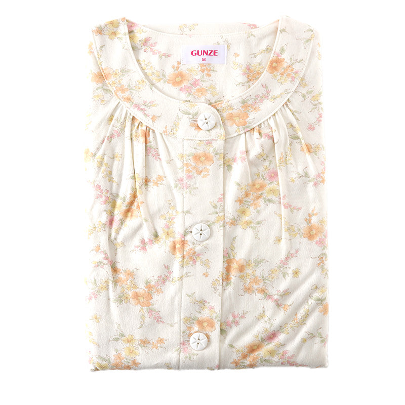 グンゼ パジャマ 綿100 レディース 長袖 花柄 セット S M L LL 3L 長袖 長ズボン 小さいサイズ 大きいサイズ 春夏 特大サイズ S M L LL 3l 敬老の日 ギフト 母の日 プレゼント 肌にやさしい 保湿 コットン (送料無料) (在庫限り)