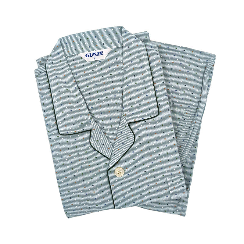 グンゼ パジャマ メンズ 長袖 綿100 S～LL 春夏 薄手 長ズボン 男性 gunze 介護 介護用パジャマ 寝巻 寝間着 部屋着 前開き ホームウェア ルームウェア シニア セットアップ 大きいサイズ チェック 敬老の日 プレゼント ギフト 父の日 (送料無料) (在庫限り)