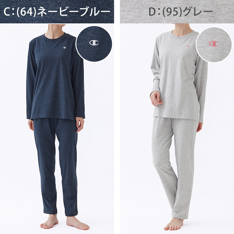チャンピオン レディース パジャマ 長袖 上下セット シンプル M