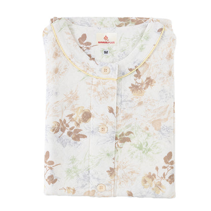 グンゼ パジャマ レディース 長袖 冬 背中保温 S M L LL 婦人 暖かい 防寒 寒さ対策 体温維持 保温 小さいサイズ 大きいサイズ 花柄 セットアップ 50代 60代 70代 80代 背中暖房 プレゼント ギフト 敬老の日 母の日 (送料無料)