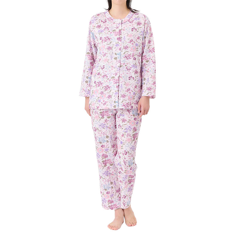 グンゼ パジャマ レディース 長袖 冬 背中保温 S M L LL 婦人 暖かい 防寒 寒さ対策 体温維持 保温 小さいサイズ 大きいサイズ 花柄 セットアップ 50代 60代 70代 80代 背中暖房 プレゼント ギフト 敬老の日 母の日 (送料無料)