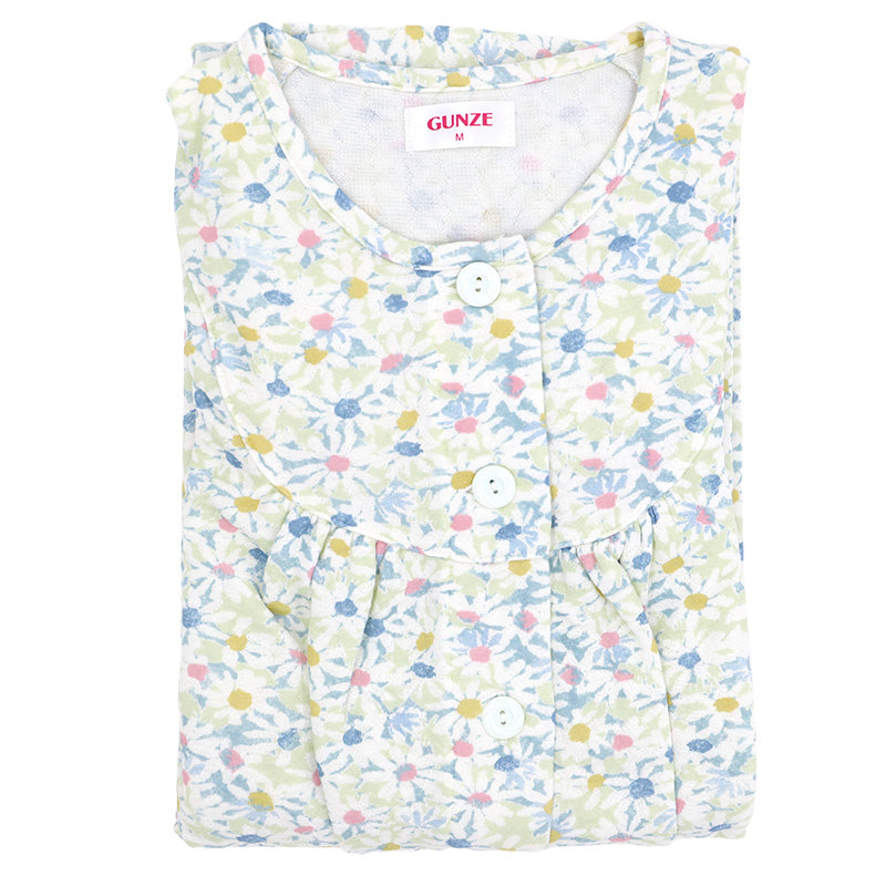 長袖 ネグリジェ レディース 綿混 前開き ルームウェア グンゼ S M L LL 快適 着心地 ゆったり 冬 秋 パジャマ 前あき ルームウェア長袖 寝巻き 部屋着 快眠 ナイトウェア 大きいサイズ対応 敬老の日 ギフト 母の日 (送料無料)