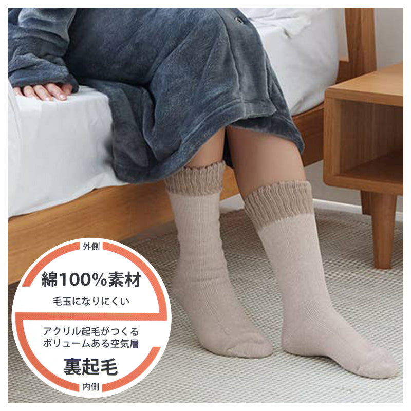 ウチコレ レディース 靴下 あったか 保温 ルームソックス ハイソックス丈 グンゼ 23 24 25 cm 冷え対策 冷え性 冬 防寒 厚手 もこもこ ふわふわ 暖かい 部屋履き 室内履き 可愛い シンプル 冬用ソックス 防寒靴下 快適 重ね履き ルームウェア 冬小物 プレゼント ギフト