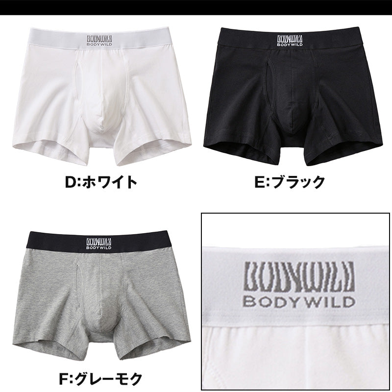 グンゼ ボディワイルド ボクサーパンツ 前開き メンズ 綿 M～LL 綿混 ストレッチ ボクサーブリーフ インナー 下着 男性 ロゴ 前あき 赤 黒 紺 白 灰 GUNZE BODYWILD