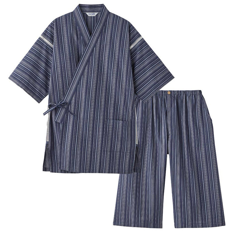 甚平 メンズ おしゃれ 夏 ブランド M L LL グンゼ 甚兵衛 和服 和装 作務衣 着物 羽織り パジャマ 寝巻き 部屋着 アウター ホームウェア ルームウェア 父の日 ギフト プレゼント 30代 40代 50代 60代 70代  M L LL (送料無料)