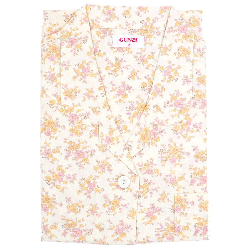 グンゼ パジャマ 綿100 レディース 花柄 S M L LL 3L 長袖 長ズボン