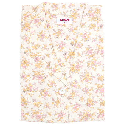 グンゼ パジャマ 綿100 レディース 花柄 S M L LL 3L 長袖 長ズボン 小さいサイズ 大きいサイズ 特大サイズ 春夏 肌にやさしい 保湿 敬老の日 ギフト 母の日 (送料無料)