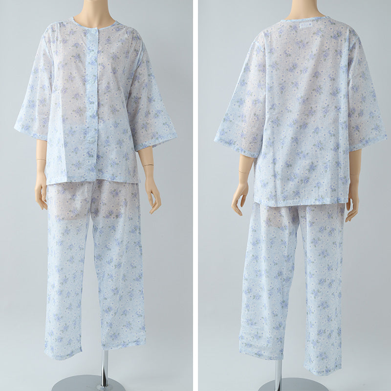 グンゼ パジャマ レディース 7分袖 綿100 春夏 夏用 S～LL GUNZE 薄手 涼しい 七分袖 長ズボン 吸汗速乾 花柄 プレゼント ギフト 母の日 敬老の日 S M L LL (送料無料) (在庫限り)