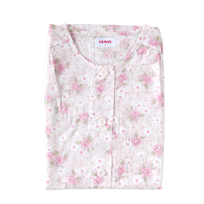 グンゼ パジャマ レディース 7分袖 綿100 春夏 夏用 S～LL GUNZE 薄手 涼しい 七分袖 長ズボン 吸汗速乾 花柄 プレゼント ギフト 母の日 敬老の日 S M L LL (送料無料) (在庫限り)