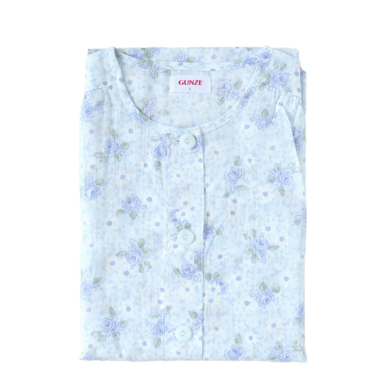 グンゼ パジャマ レディース 7分袖 綿100 春夏 夏用 S～LL GUNZE 薄手 涼しい 七分袖 長ズボン 吸汗速乾 花柄 プレゼント ギフト 母の日 敬老の日 S M L LL (送料無料) (在庫限り)