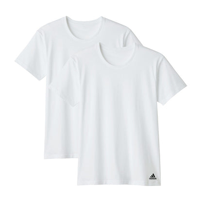アディダス 綿100 Tシャツ メンズ 2枚組 グンゼ M L LL クルーネック 丸首 肌着 下着 インナー シャツ 2枚セット adidas gunze 白 黒 プレゼント ギフト (在庫限り)