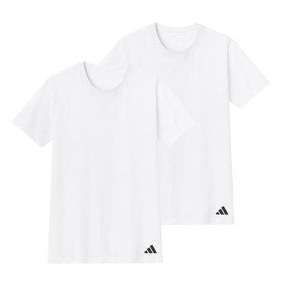アディダス 綿100 Tシャツ メンズ 2枚組 グンゼ M L LL クルーネック 丸首 肌着 下着 インナー シャツ 2枚セット adidas gunze 白 黒 プレゼント ギフト