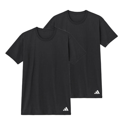 アディダス 綿100 Tシャツ メンズ 2枚組 グンゼ M L LL クルーネック 丸首 肌着 下着 インナー シャツ 2枚セット adidas gunze 白 黒 プレゼント ギフト