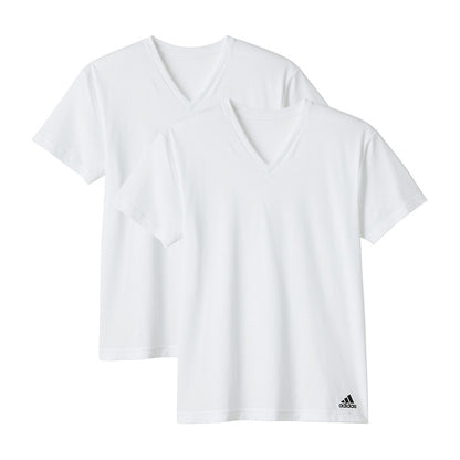 アディダス v首 Tシャツ 綿100 メンズ 2枚組 グンゼ M L LL vネック 肌着 下着 インナー シャツ 2枚セット adidas 白 黒 プレゼント ギフト