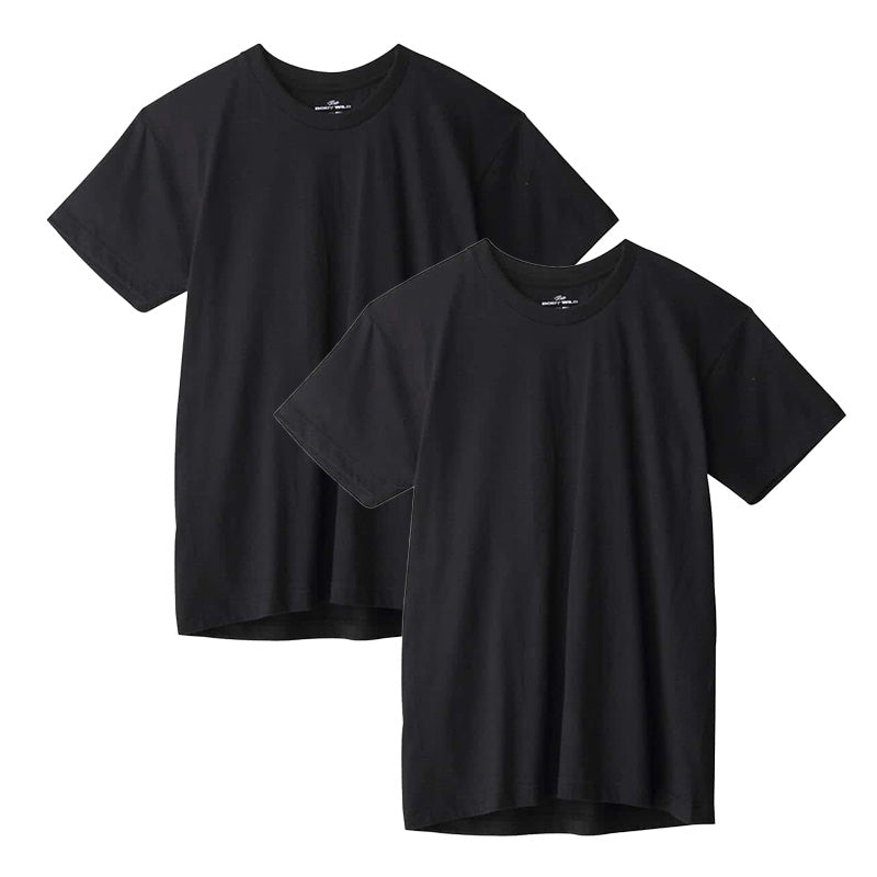 グンゼ クルーネック tシャツ ボディワイルド 綿100 2枚組 M L LL 丸首 肌着 下着 無地 インナー 2枚セット gunze bodywild 白 黒 灰 プレゼント ギフト