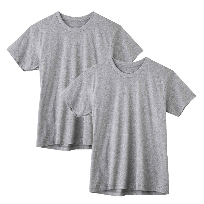 グンゼ クルーネック tシャツ ボディワイルド 綿100 2枚組 M L LL 丸首 肌着 下着 無地 インナー 2枚セット gunze bodywild 白 黒 灰 プレゼント ギフト