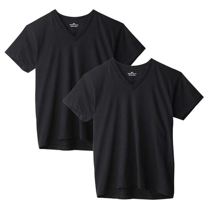 グンゼ vネック tシャツ ボディワイルド 綿100 2枚組 M L LL v首 肌着 下着 無地 インナー 2枚セット gunze bodywild 白 黒 灰 プレゼント ギフト
