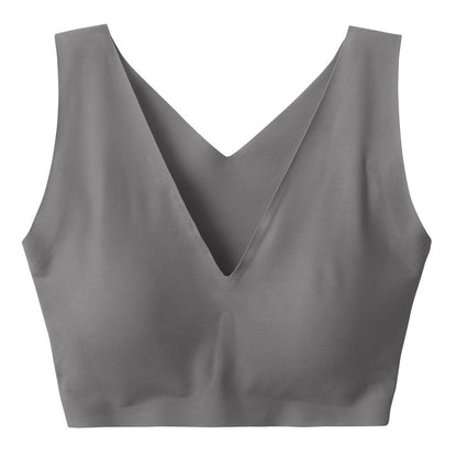 ブラジャー ブラ ハーフトップ ノンワイヤー キレイラボ M L LL グンゼ 縫い目なし オーガニックコットン 綿 カットオフ 楽 らく 美しい きれい レディース ストレスフリー グレー ピンク ベージュ