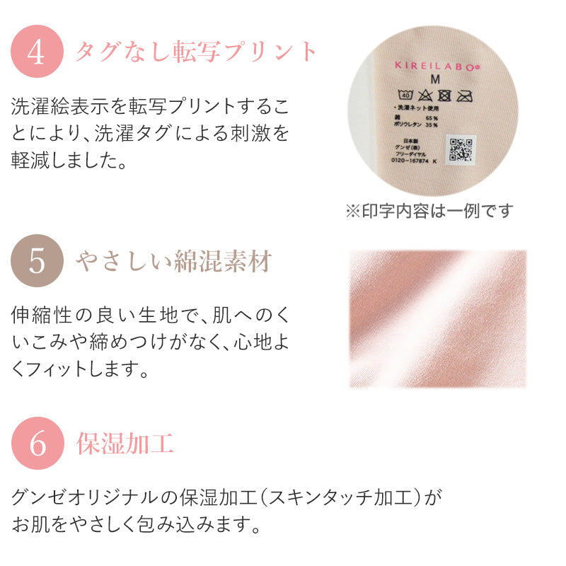グンゼ キレイラボ ショーツ パンツ ハイウエスト レディース M L LL パンツ 超深履き 綿 下着 インナー シームレス 無縫製 ひびきにくい