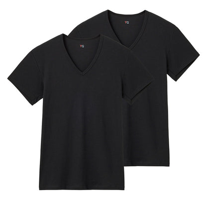 グンゼ YG 綿100 tシャツ メンズ 半袖 Vネック 抗菌 防臭 2枚組 M L LL v首 GUNZE インナーシャツ 男性 紳士 下着 肌着 インナー ニオイ対策 夏 スーツ下 ビジネス ビジネスインナー オールシーズン