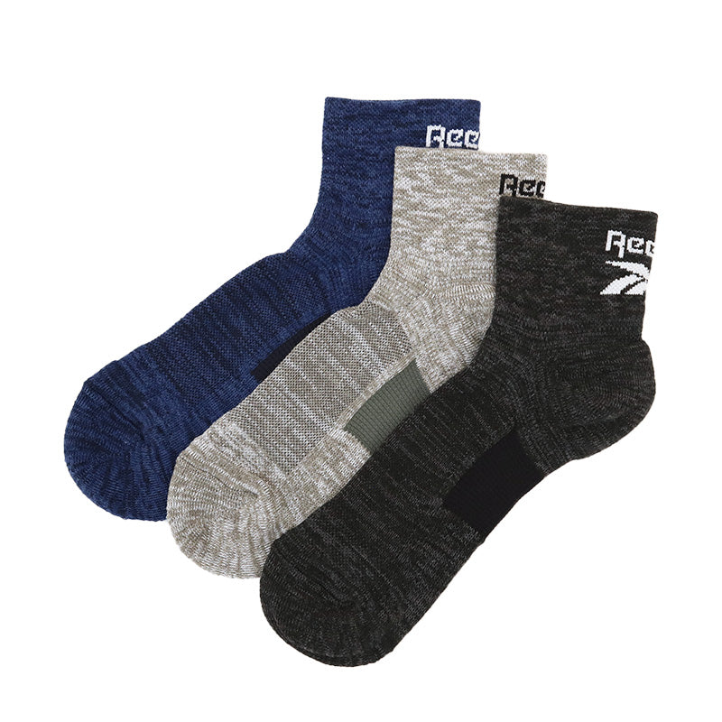 リーボック 靴下 ソックス メンズ 3足 セット ショート 丈 足底パイル 厚手 グンゼ 25 26 27 cm gunze reebok ホワイト 白 ブラック 黒 グレー 灰 ネイビー 紺 スポーツ ウォーキング ジョギング ランニング 運動