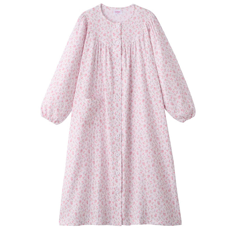 ネグリジェ グンゼ パジャマ レディース 綿100 長袖 M L LL gunze 綿100% ダブルガーゼ 女性 さらさら 薄手 寝巻き 花柄 ナイトウェア ホームウェア ルームウェア 母の日 敬老の日 (送料無料)
