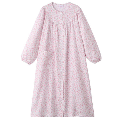 ネグリジェ グンゼ パジャマ レディース 綿100 長袖 M L LL gunze 綿100% ダブルガーゼ 女性 さらさら 薄手 寝巻き 花柄 ナイトウェア ホームウェア ルームウェア 母の日 敬老の日 (送料無料)
