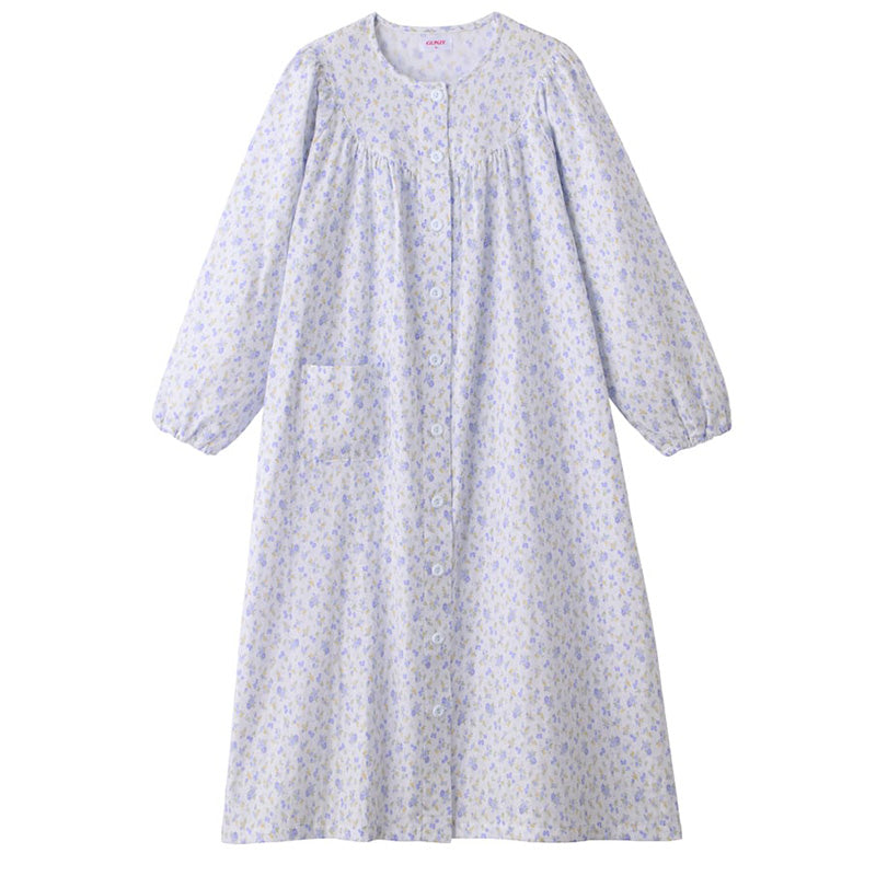 ネグリジェ グンゼ パジャマ レディース 綿100 長袖 M L LL gunze 綿100% ダブルガーゼ 女性 さらさら 薄手 寝巻き 花柄 ナイトウェア ホームウェア ルームウェア 母の日 敬老の日 (送料無料)