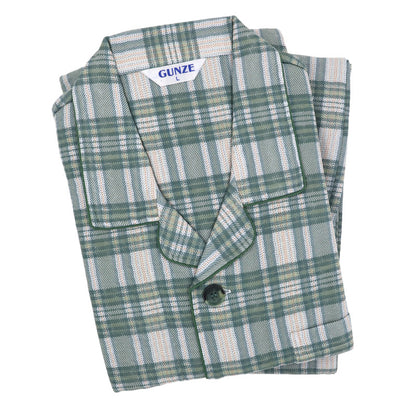 グンゼ パジャマ メンズ 大きいサイズ 上下セット S M L LL 3L 前あき 長袖 長パンツ ルームウェア 綿混 快適 暖かい 保温 防寒 寝巻 寝間着 部屋着 ホームウェア ルームウェア チェック ストライプ 敬老の日 ギフト プレゼント 父の日 (送料無料)