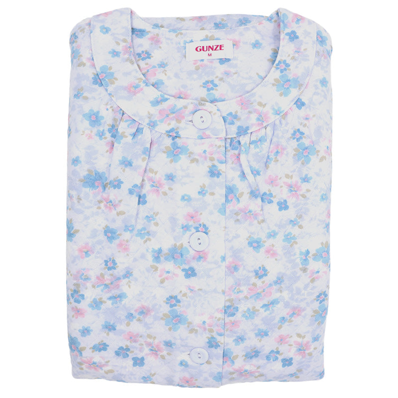 グンゼ パジャマ レディース 長袖 保温 大きいサイズ 上下セット S M L LL 3L 綿混 長パンツ ルームウェア キルトパジャマ 秋 冬 あったか ニット 中わた 寝巻 寝間着 部屋着 防寒 ホームウェア ルームウェア 花柄 敬老の日 ギフト プレゼント (送料無料)