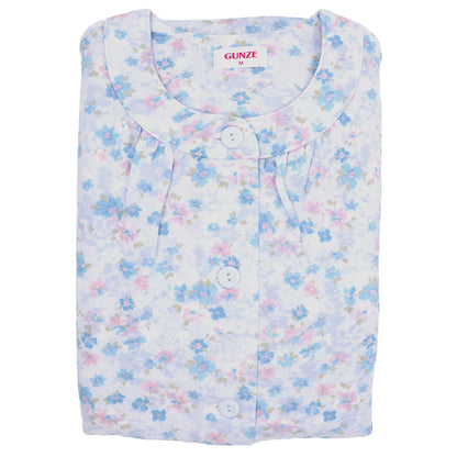 グンゼ パジャマ レディース 長袖 保温 大きいサイズ 上下セット S M L LL 3L 綿混 長パンツ ルームウェア キルトパジャマ 秋 冬 あったか ニット 中わた 寝巻 寝間着 部屋着 防寒 ホームウェア ルームウェア 花柄 敬老の日 ギフト プレゼント (送料無料)