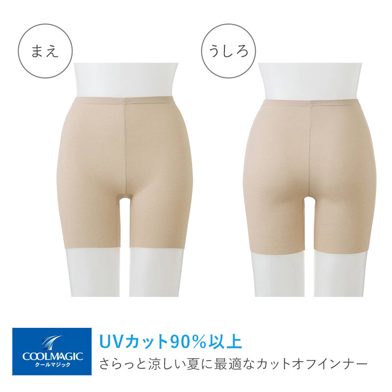 レディース ショーツ 2分丈 レギュラーショーツ M L LL カットオフ 響きにくい 吸汗速乾 抗菌防臭 夏用ショーツ 透けにくい 下着 女性用 インナー ひびかない ゴムなし 締め付けない さらさら パンツ 涼しい 一枚ばき グンゼ COOLMAGIC